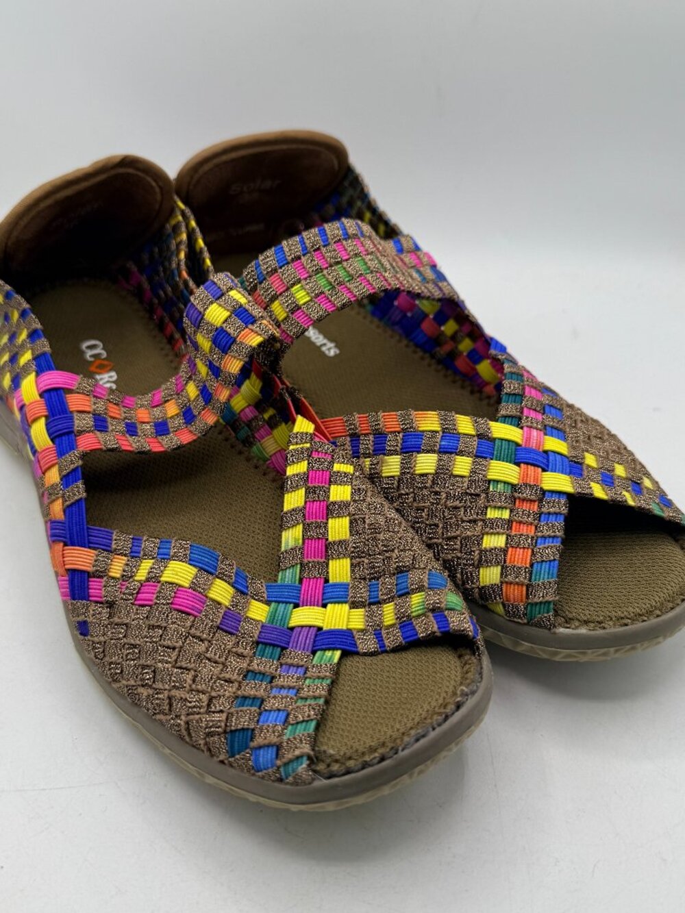 CC Resorts Solar Woven Stretch Sandals Rainbow Multicolor Comfort Shoes Women's